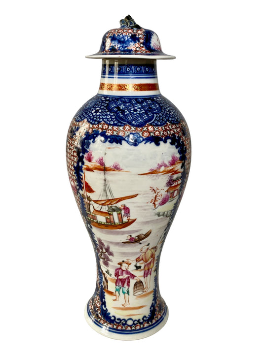 18th C Rose Mandarin Chinese Porcelain Vase