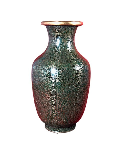 Chinese Aventurine Cloisonne Vase