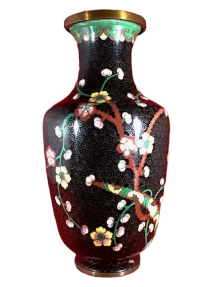 Antique Cloisonne Vase Black