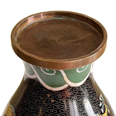 19th C Chinese Cloisonne Dragon Vase