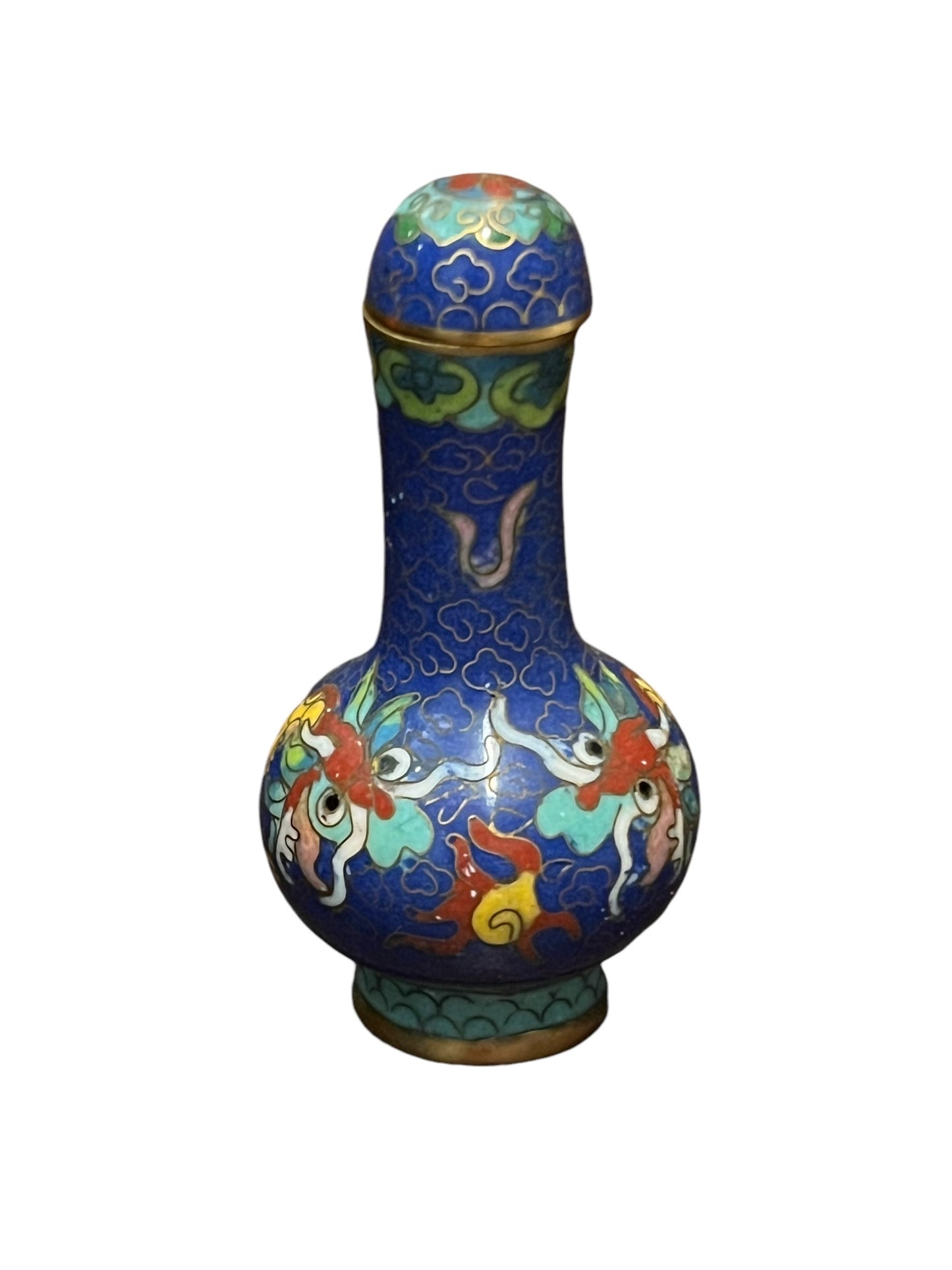 20th C Iron Dragon Decorated Snuff Bottle