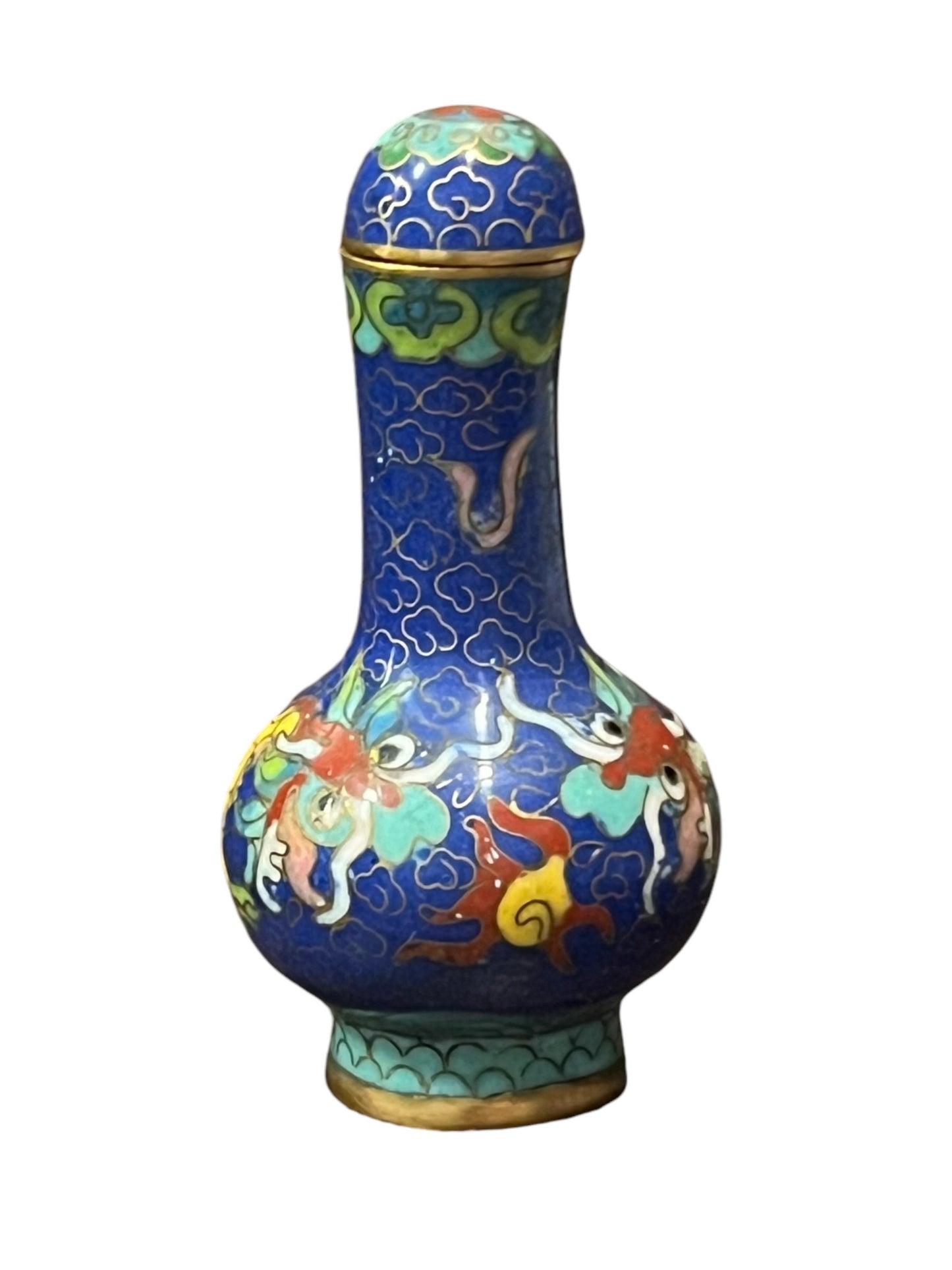 20th C Iron Dragon Decorated Snuff Bottle