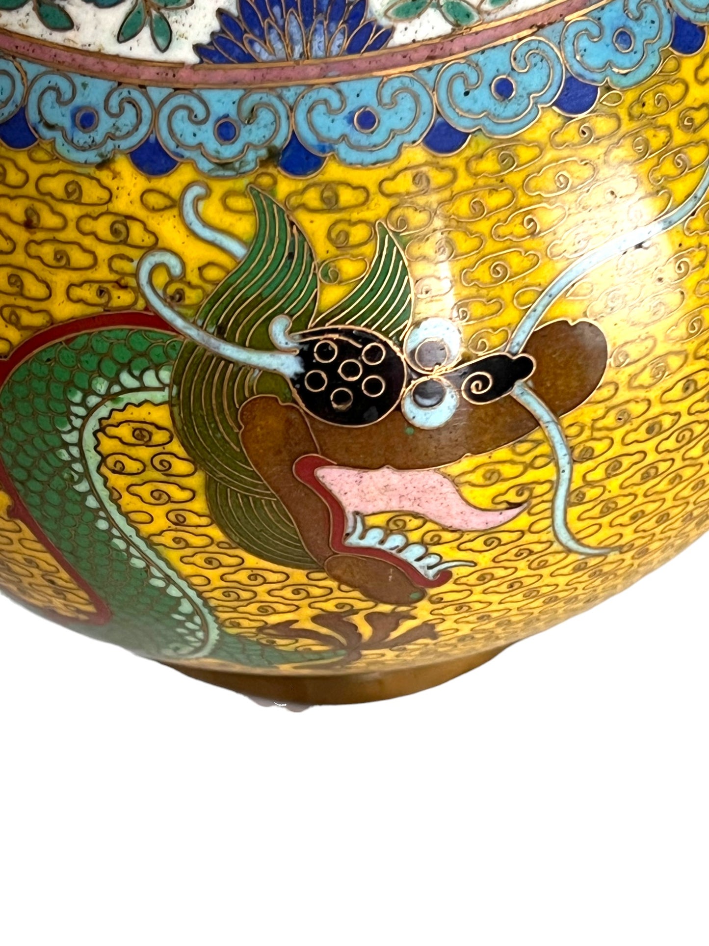 Republic Period Chinese Cloisonne Dragon Vase