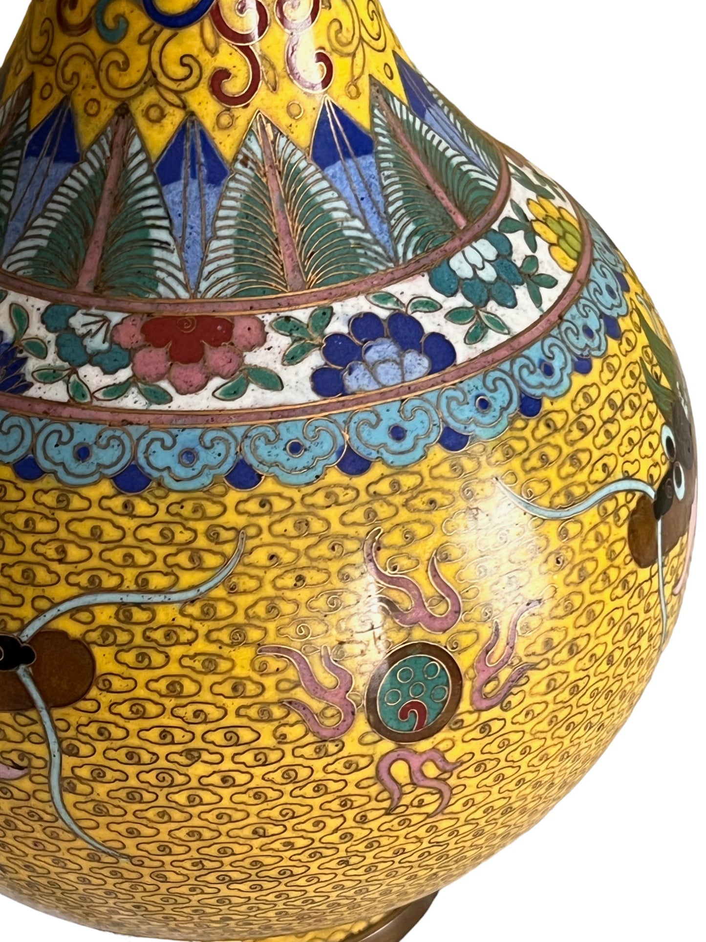 Republic Period Chinese Cloisonne Dragon Vase