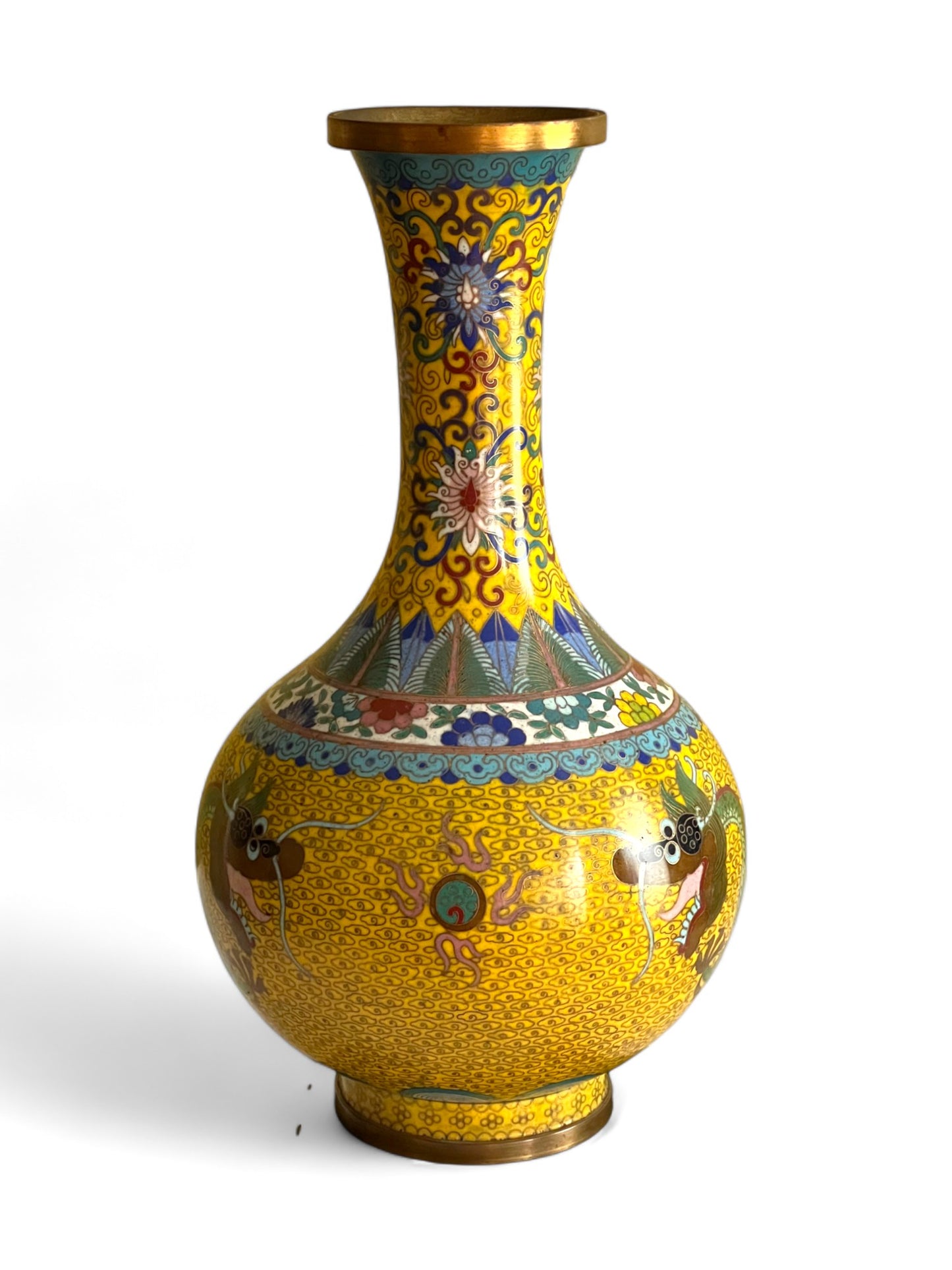 Republic Period Chinese Cloisonne Dragon Vase