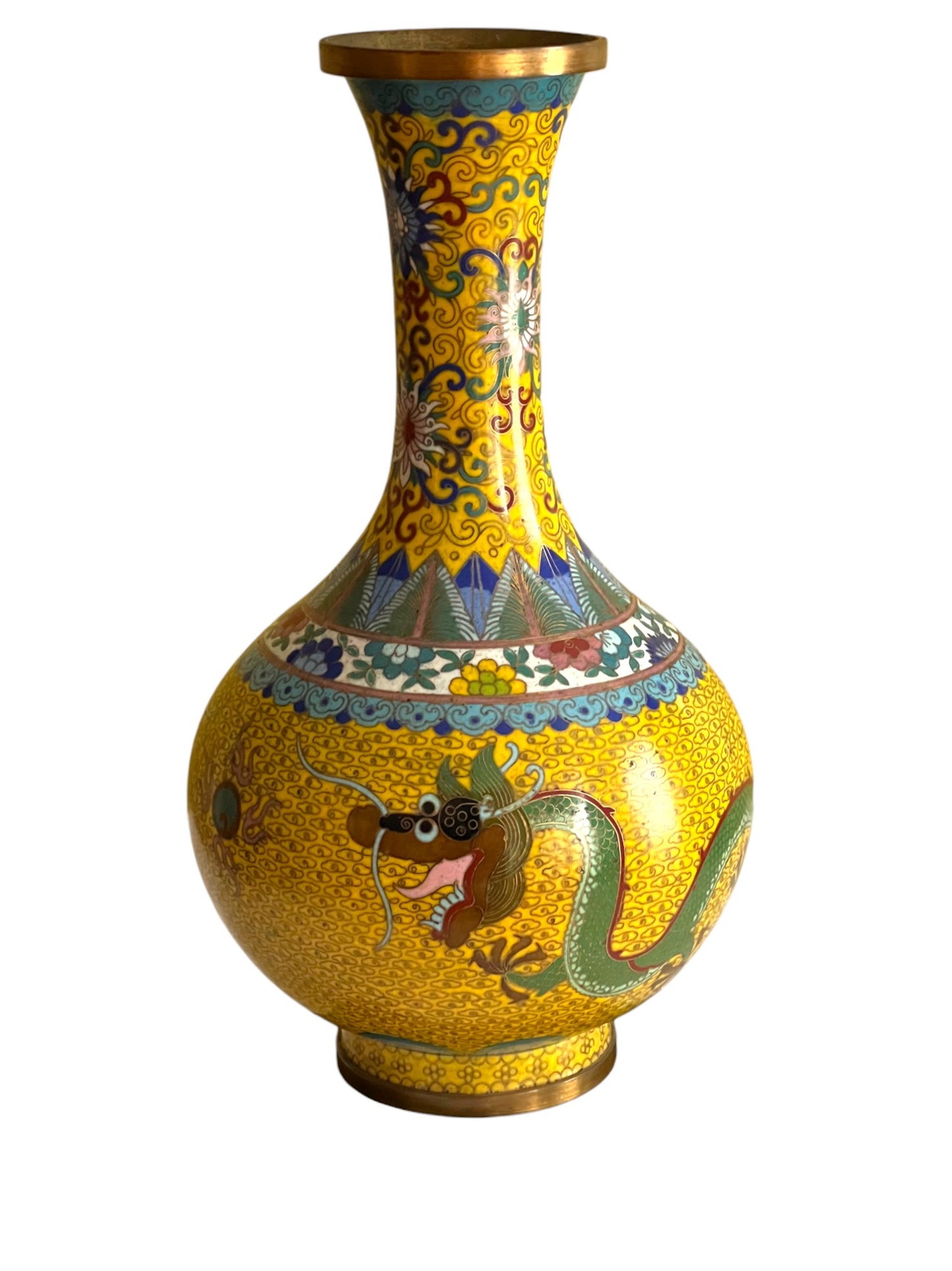 Republic Period Chinese Cloisonne Dragon Vase