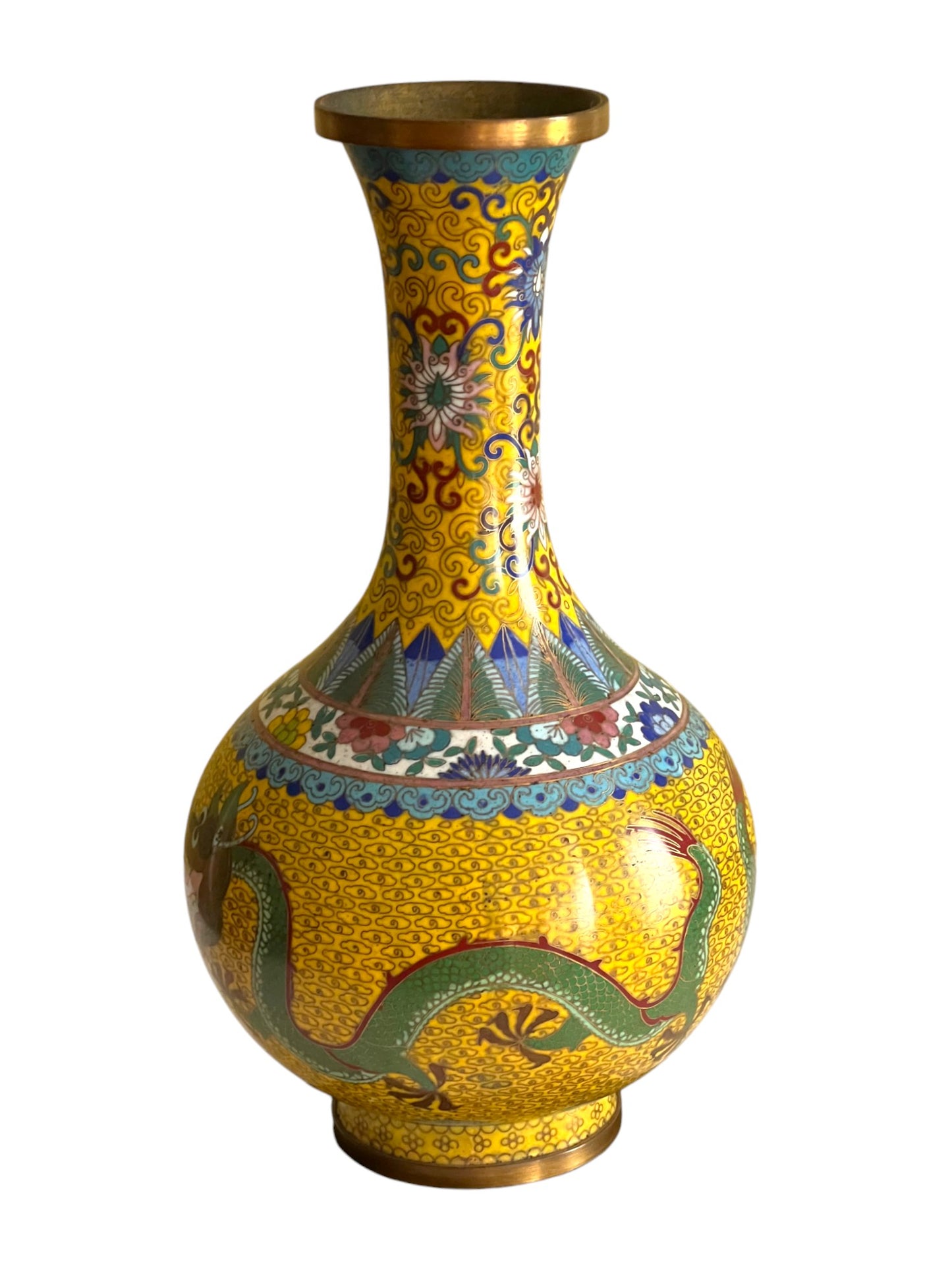 Republic Period Chinese Cloisonne Dragon Vase