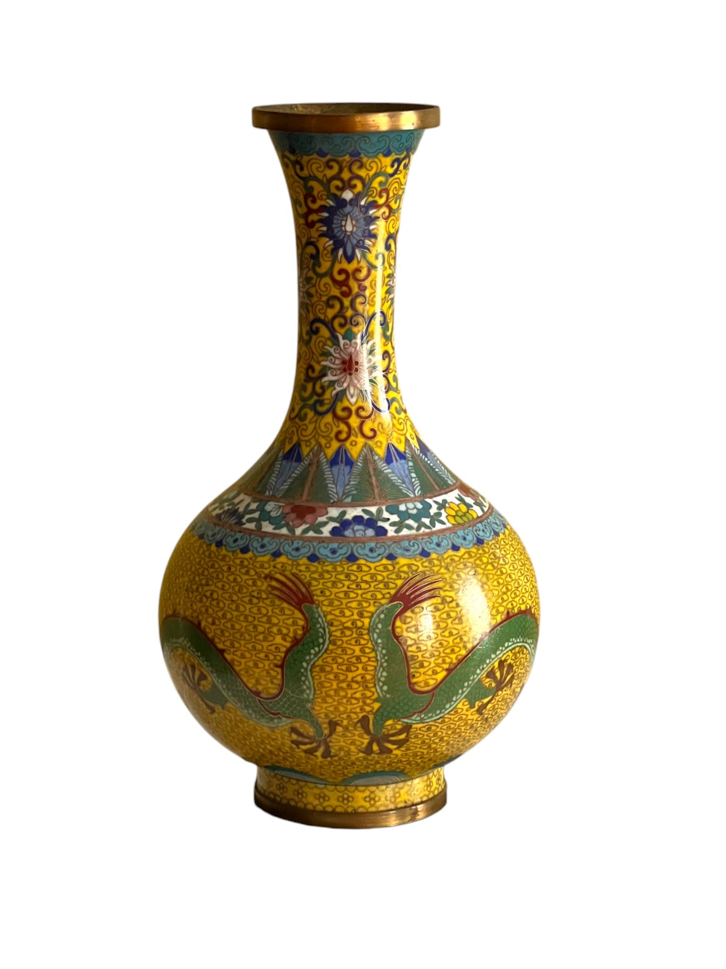 Republic Period Chinese Cloisonne Dragon Vase