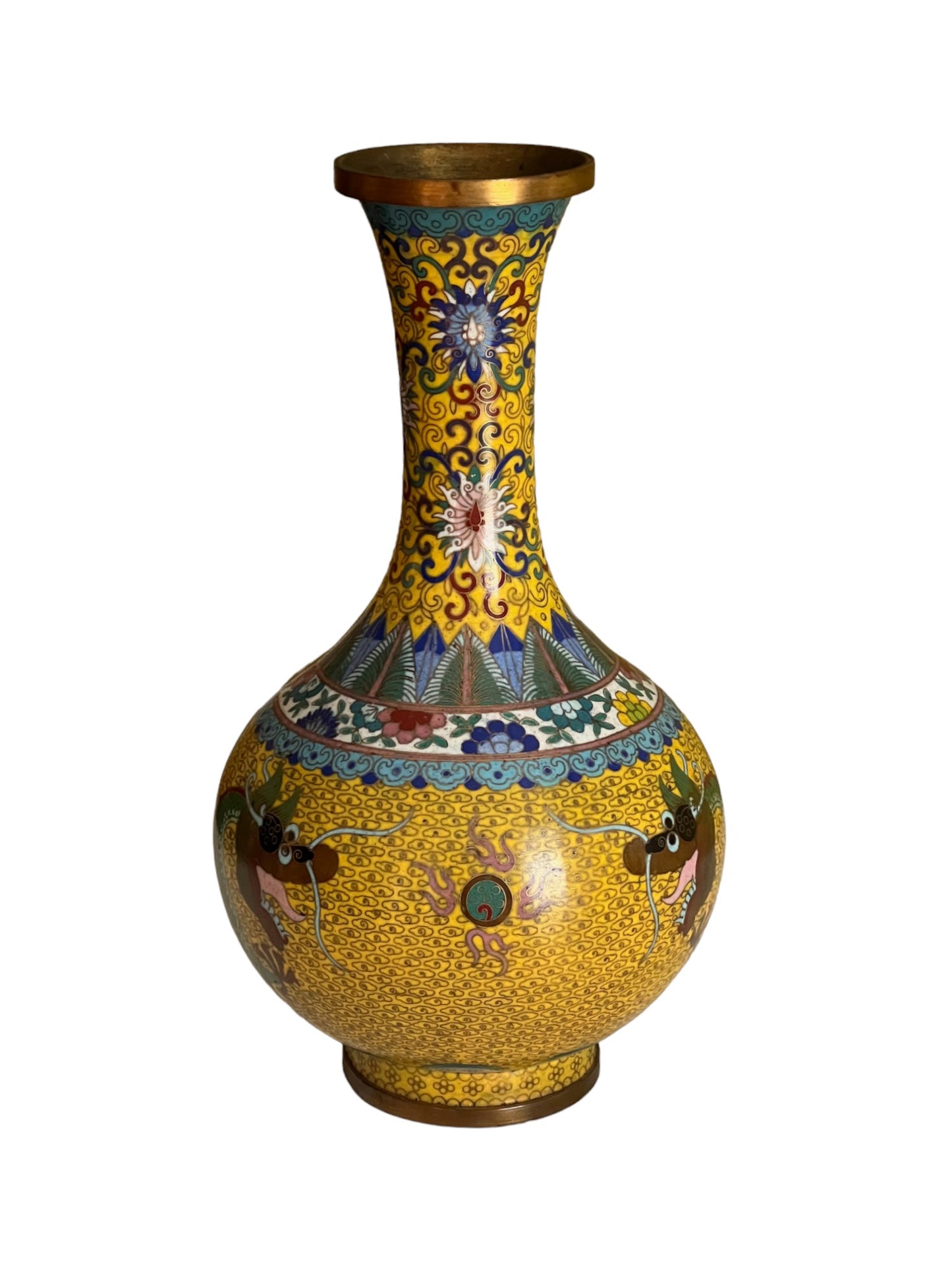 Republic Period Chinese Cloisonne Dragon Vase