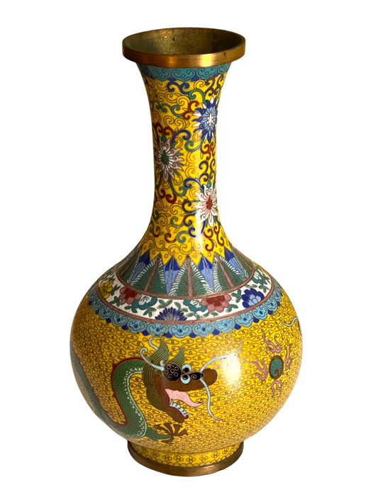 Republic Period Chinese Cloisonne Dragon Vase