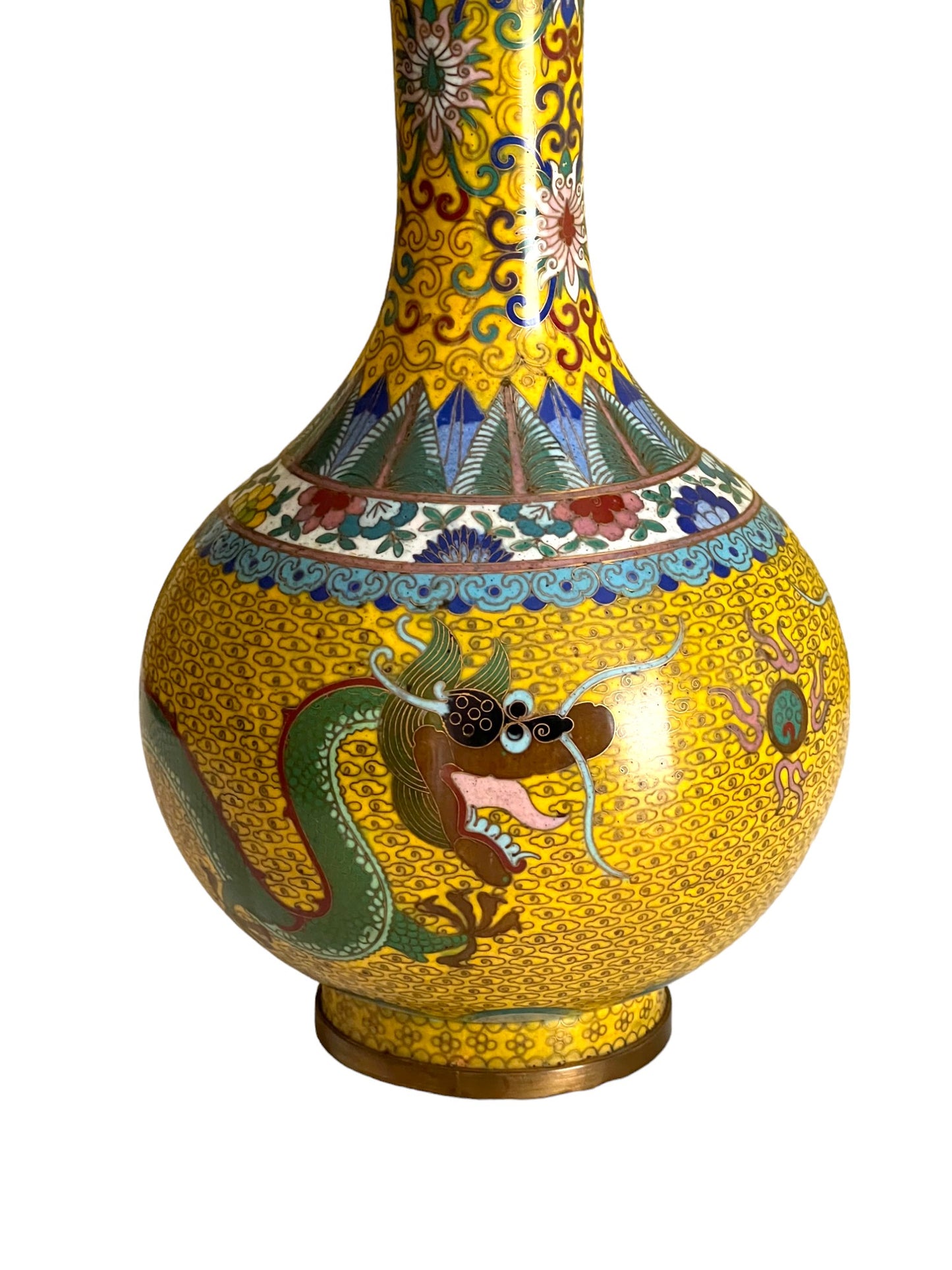 Republic Period Chinese Cloisonne Dragon Vase