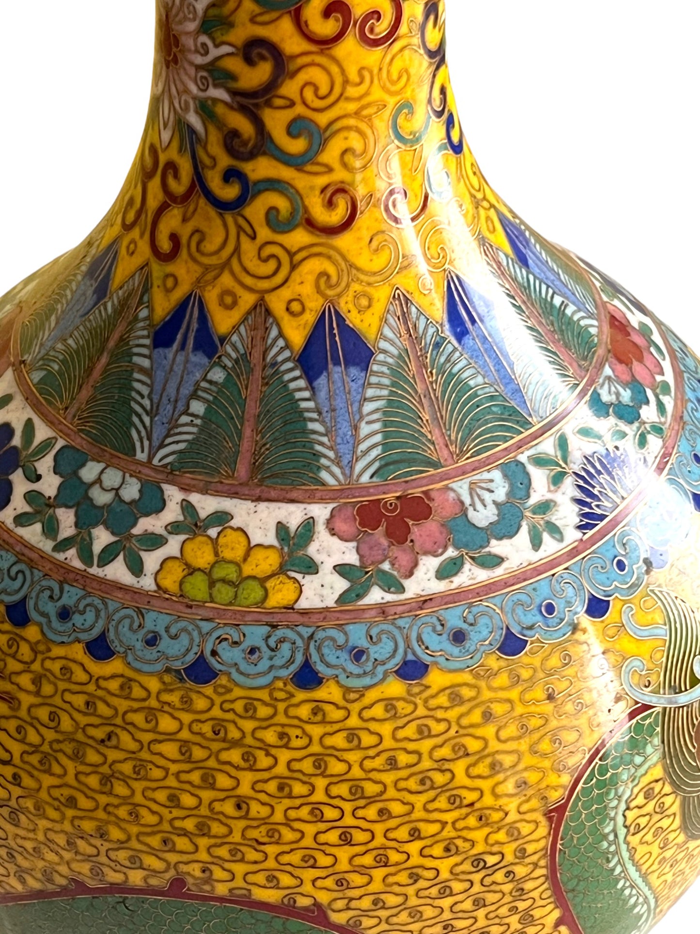 Republic Period Chinese Cloisonne Dragon Vase