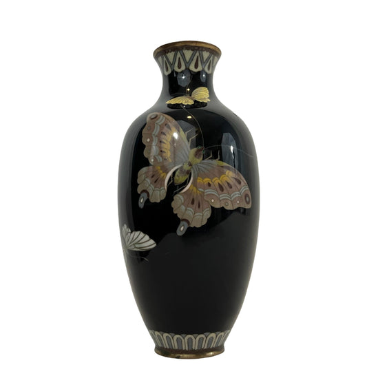 Meiji Period Japanese Cloisonne Butterfly Vase