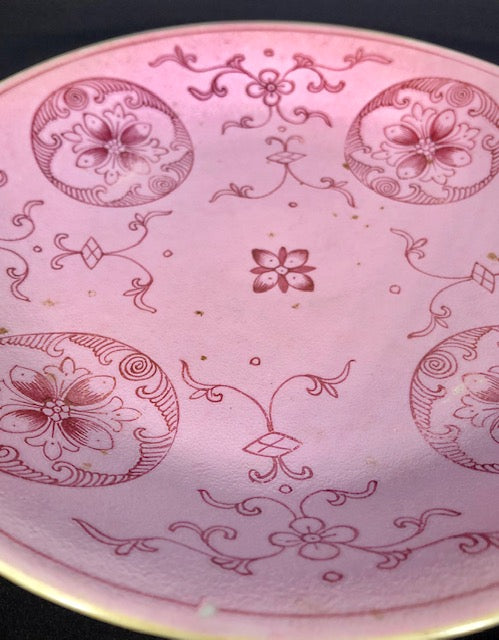 Qianlong Mark and Period Pink Ground Porcelain Plate